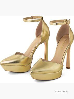 Luxurious Platform Heels - 13cm High Heel Ankle Strap Pumps for Weddings &